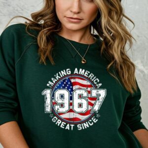 Vibeintee Making America Great Since 1967 USA Flag Sweater
