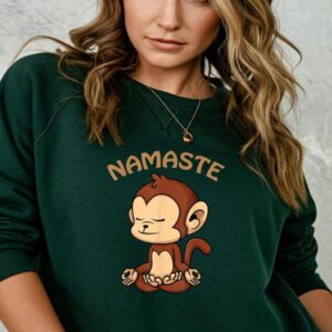 Vibeintee Monkey Yoga Namaste Sweater