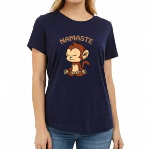 Vibeintee Monkey Yoga Namaste T-Shirt