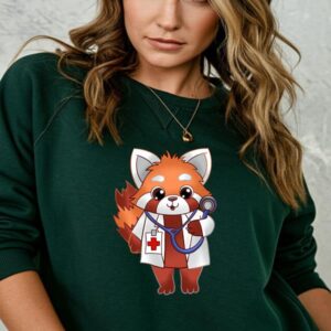 Vibeintee Red Panda Doctor Sweater